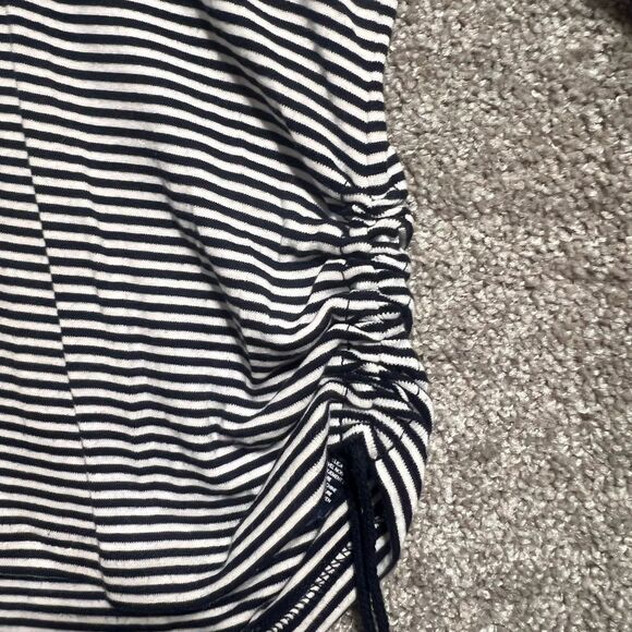 Chaps Woman’s Blue white Striped long sleeve blouse top Size Medium *flaw - Picture 3 of 9